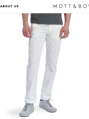 Men's Mott & Bow White Denim Straight Leg Mercer Jean Sz. 33 x 32